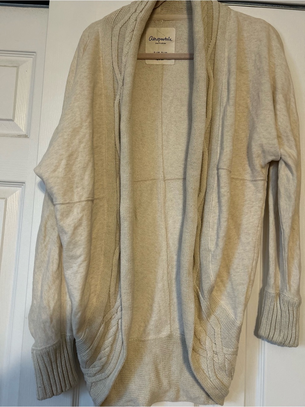 Aeropostale Cream Open-Front Women's Sweater Cardigan S/M PM